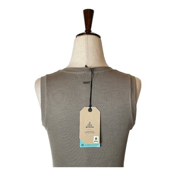 Prana Tan Mink Heather Crew Neck Sleeveless Becksa Dress Size XS - Picture 5 of 10